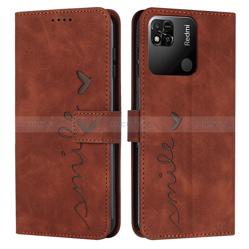 Coque Portefeuille Livre Cuir Etui Clapet Y03X pour Xiaomi Redmi 10 India Marron Plus