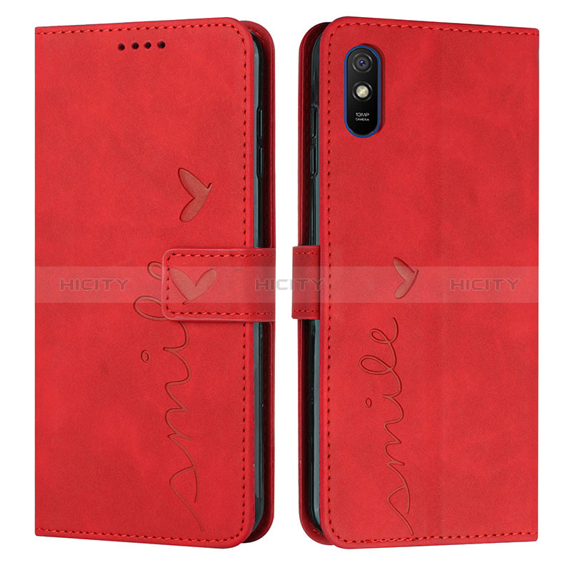 Coque Portefeuille Livre Cuir Etui Clapet Y03X pour Xiaomi Redmi 9AT Rouge Plus