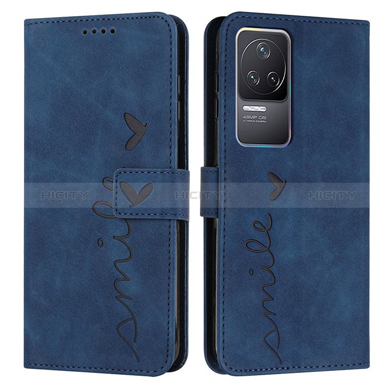 Coque Portefeuille Livre Cuir Etui Clapet Y03X pour Xiaomi Redmi K50 5G Bleu Plus