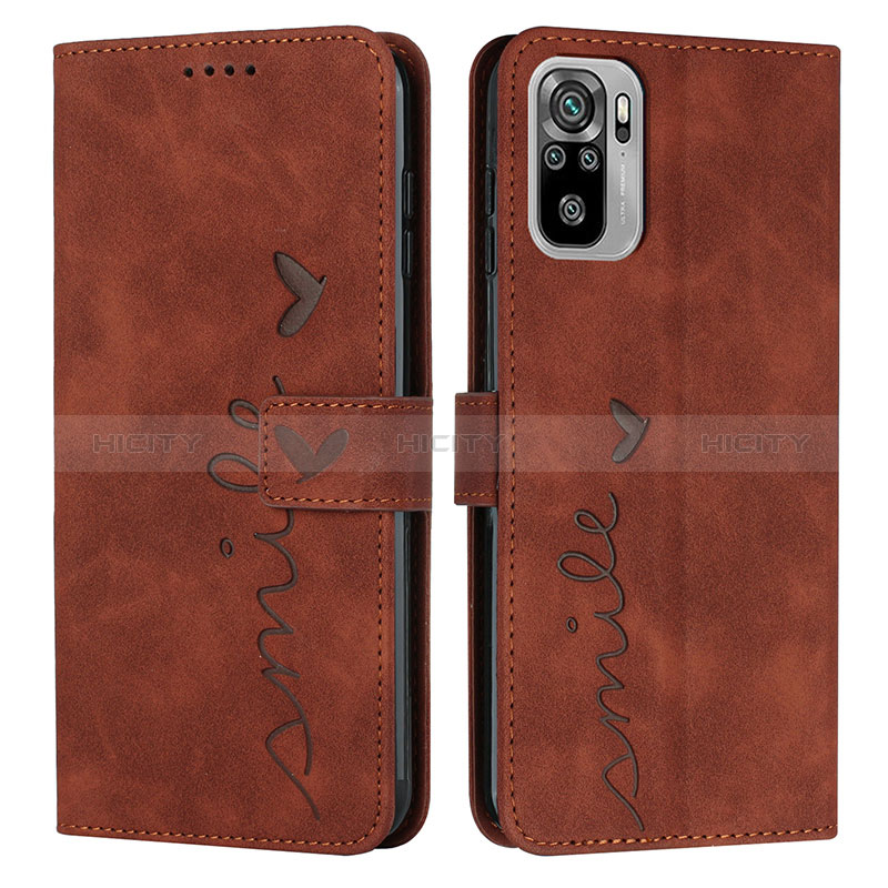 Coque Portefeuille Livre Cuir Etui Clapet Y03X pour Xiaomi Redmi Note 10 4G Marron Plus