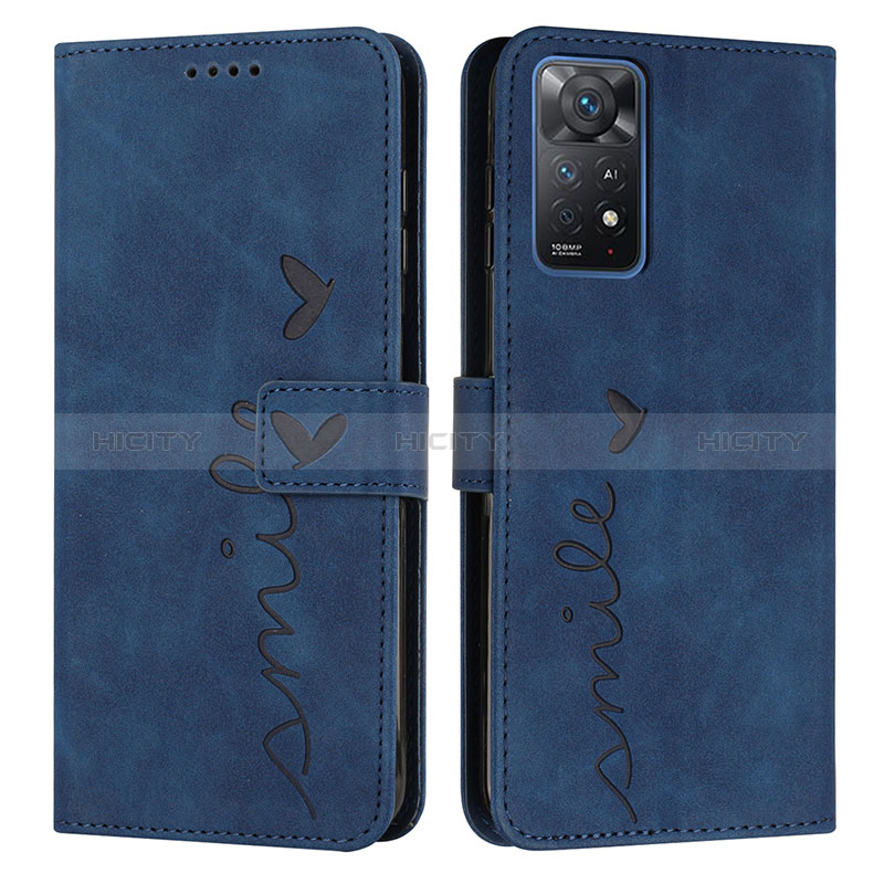 Coque Portefeuille Livre Cuir Etui Clapet Y03X pour Xiaomi Redmi Note 11 Pro 4G Bleu Plus