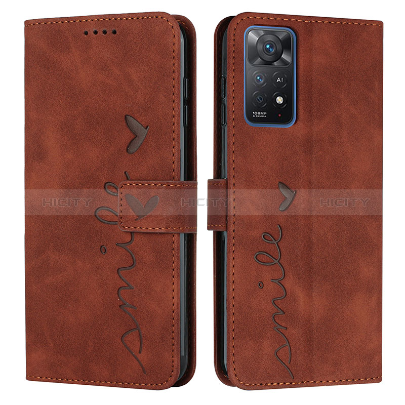 Coque Portefeuille Livre Cuir Etui Clapet Y03X pour Xiaomi Redmi Note 11 Pro 4G Marron Plus