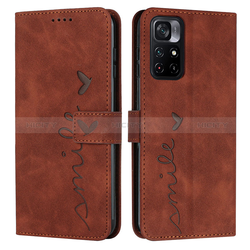 Coque Portefeuille Livre Cuir Etui Clapet Y03X pour Xiaomi Redmi Note 11S 5G Marron Plus