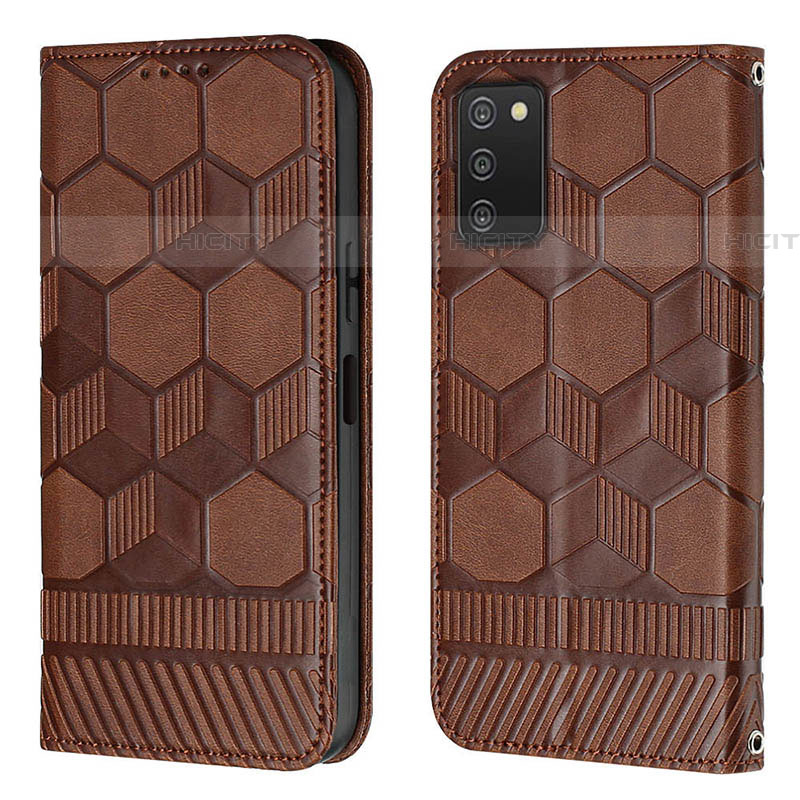 Coque Portefeuille Livre Cuir Etui Clapet Y04B pour Samsung Galaxy A03s Marron Plus