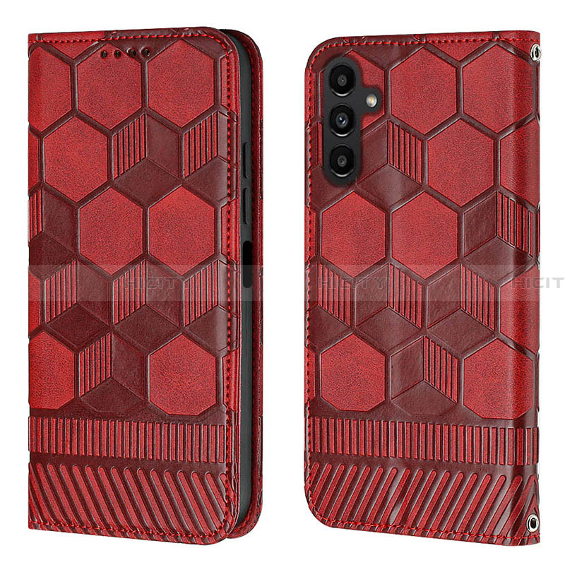 Coque Portefeuille Livre Cuir Etui Clapet Y04B pour Samsung Galaxy A13 5G Rouge Plus