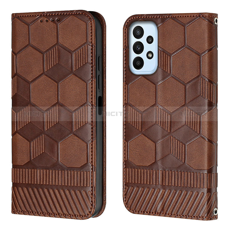 Coque Portefeuille Livre Cuir Etui Clapet Y04B pour Samsung Galaxy A23 5G Marron Plus