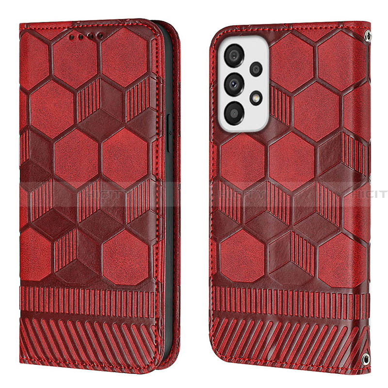 Coque Portefeuille Livre Cuir Etui Clapet Y04B pour Samsung Galaxy A33 5G Rouge Plus