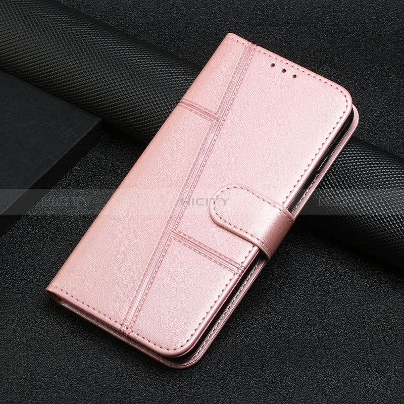 Coque Portefeuille Livre Cuir Etui Clapet Y04X pour Google Pixel 6 Pro 5G Or Rose Plus