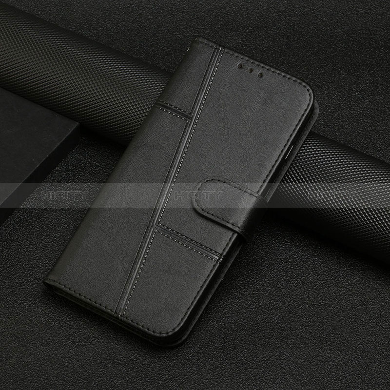 Coque Portefeuille Livre Cuir Etui Clapet Y04X pour Motorola Moto E22 Noir Plus