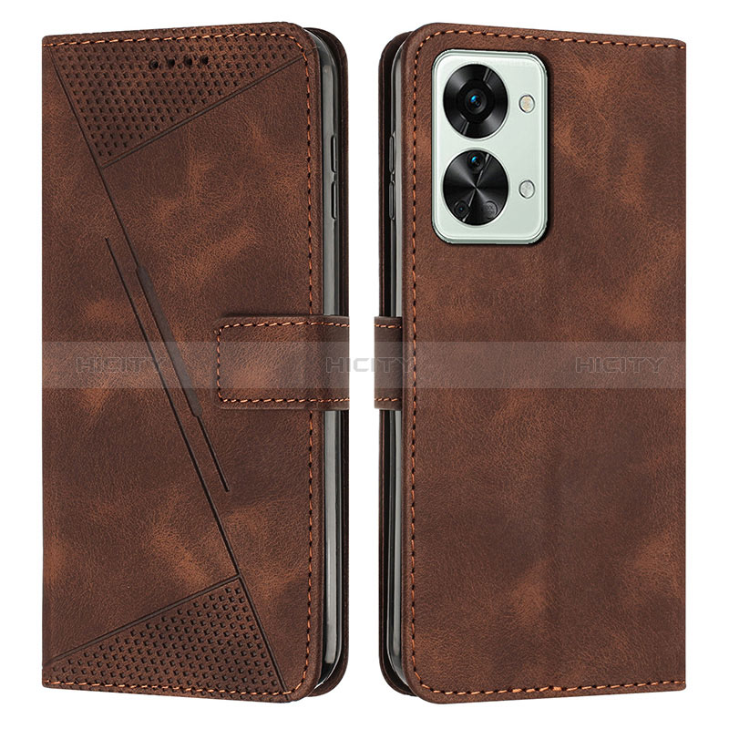 Coque Portefeuille Livre Cuir Etui Clapet Y04X pour OnePlus Nord 2T 5G Marron Plus