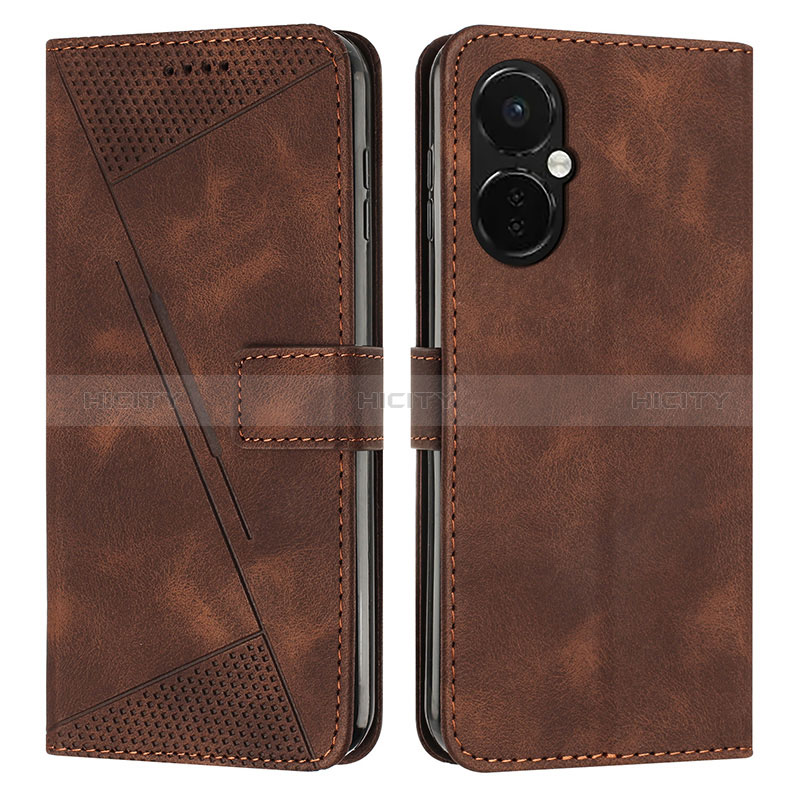 Coque Portefeuille Livre Cuir Etui Clapet Y04X pour OnePlus Nord CE 3 Lite 5G Marron Plus