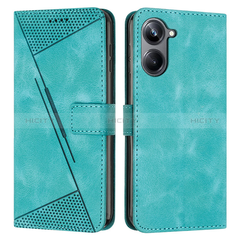 Coque Portefeuille Livre Cuir Etui Clapet Y04X pour Realme 10 Pro 5G Vert Plus