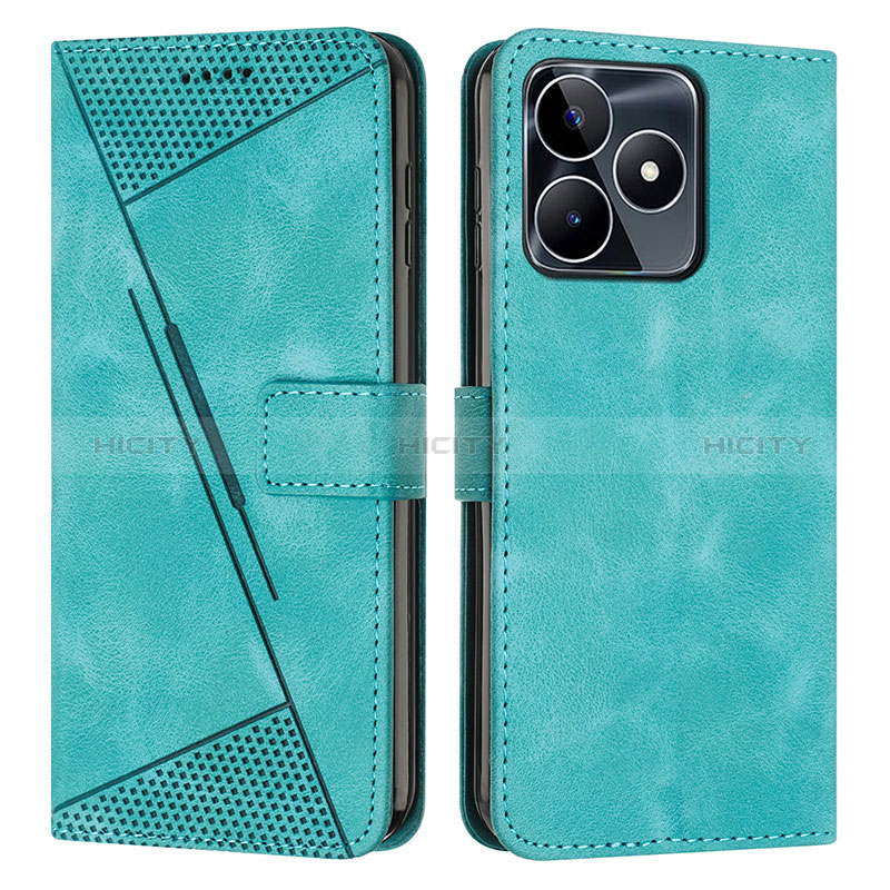 Coque Portefeuille Livre Cuir Etui Clapet Y04X pour Realme C53 India Vert Plus