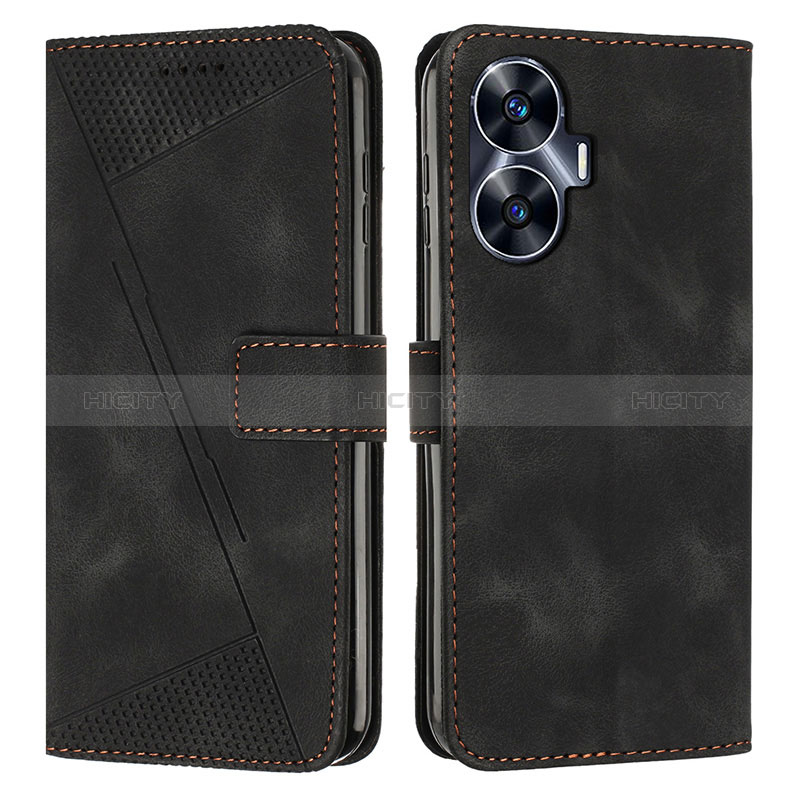 Coque Portefeuille Livre Cuir Etui Clapet Y04X pour Realme C55 Noir Plus