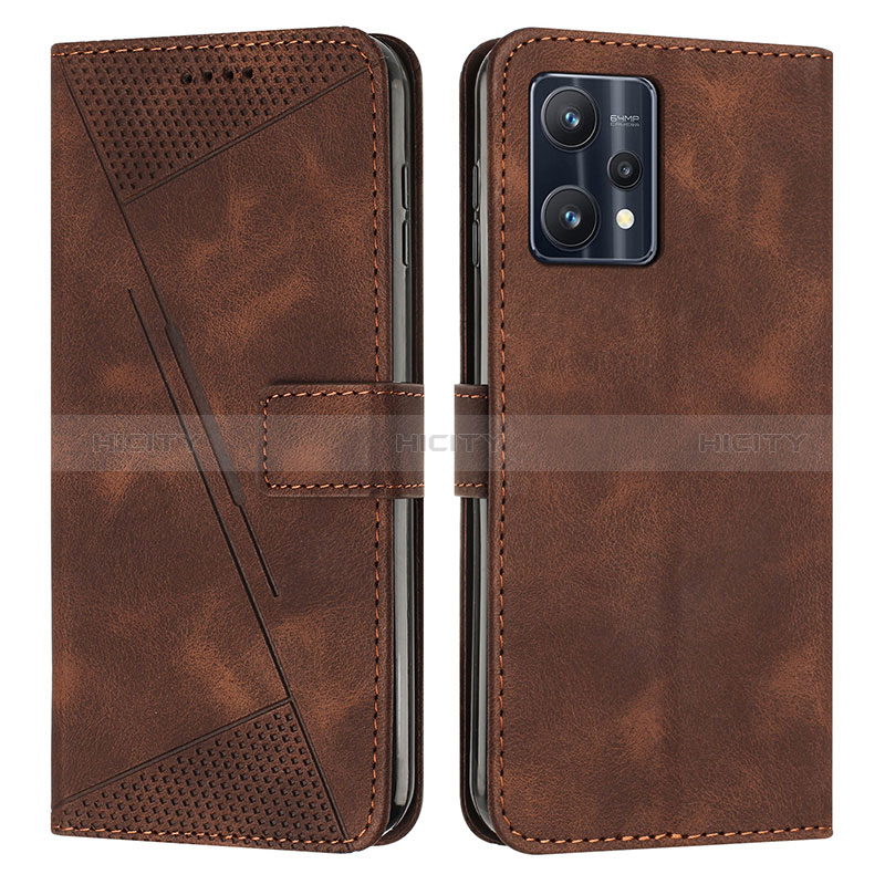 Coque Portefeuille Livre Cuir Etui Clapet Y04X pour Realme V25 5G Marron Plus