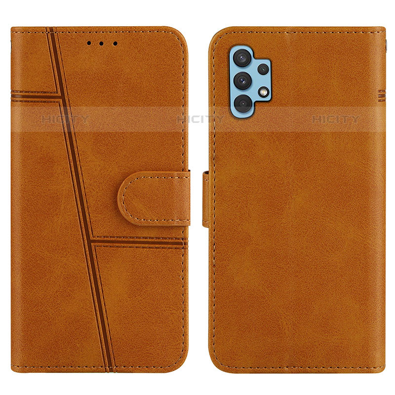 Coque Portefeuille Livre Cuir Etui Clapet Y04X pour Samsung Galaxy M32 5G Brun Clair Plus