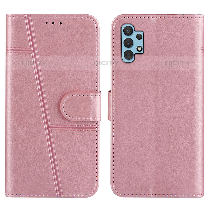 Coque Portefeuille Livre Cuir Etui Clapet Y04X pour Samsung Galaxy M32 5G Or Rose Plus