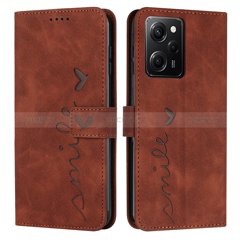 Coque Portefeuille Livre Cuir Etui Clapet Y04X pour Xiaomi Poco X5 Pro 5G Marron Plus