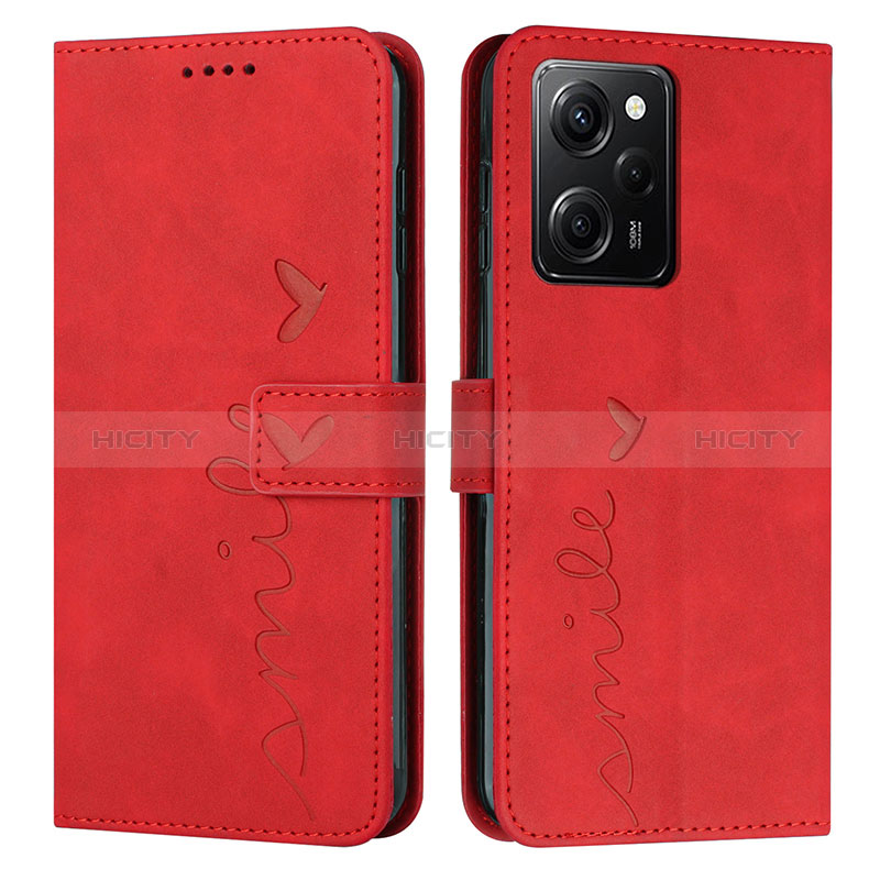 Coque Portefeuille Livre Cuir Etui Clapet Y04X pour Xiaomi Poco X5 Pro 5G Rouge Plus