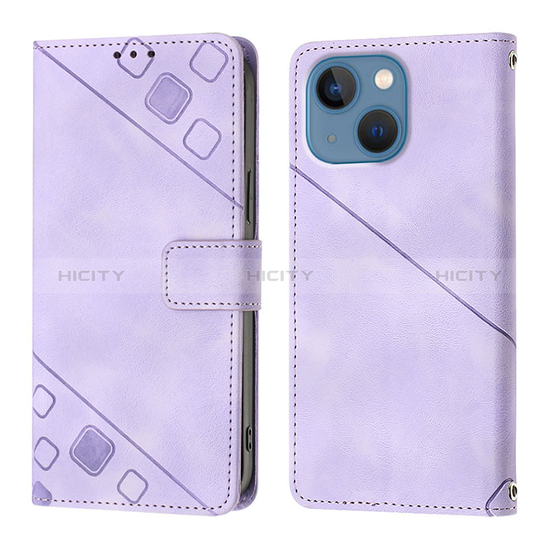 Coque Portefeuille Livre Cuir Etui Clapet Y05B pour Apple iPhone 14 Violet Plus