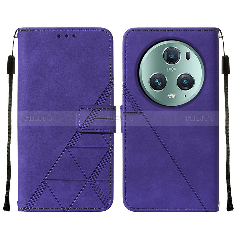 Coque Portefeuille Livre Cuir Etui Clapet Y05B pour Huawei Honor Magic5 Pro 5G Violet Plus