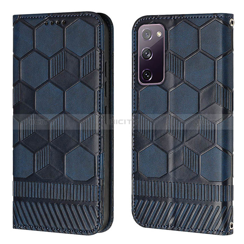 Coque Portefeuille Livre Cuir Etui Clapet Y05B pour Samsung Galaxy S20 FE 4G Bleu Plus