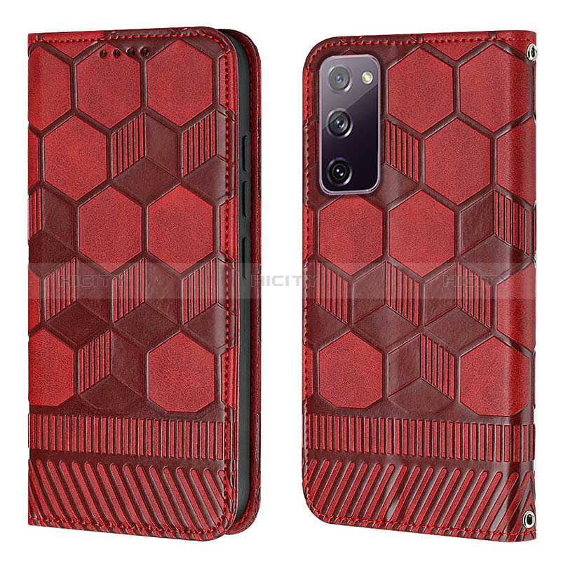 Coque Portefeuille Livre Cuir Etui Clapet Y05B pour Samsung Galaxy S20 FE 5G Rouge Plus