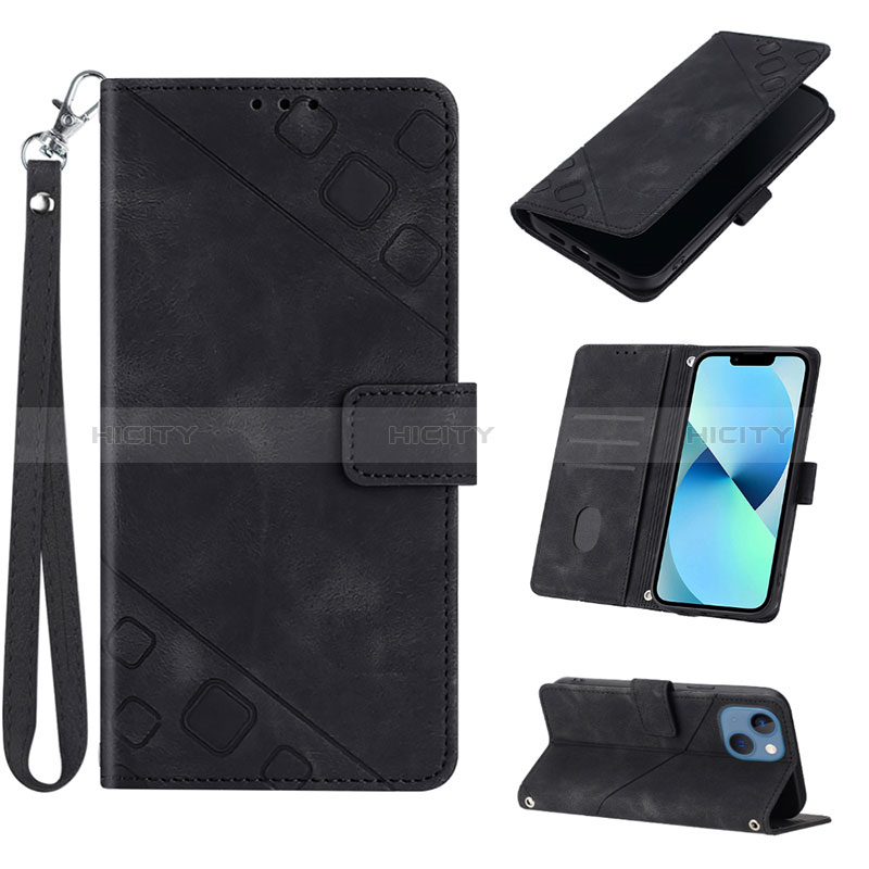 Coque Portefeuille Livre Cuir Etui Clapet Y06B pour Apple iPhone 13 Noir Plus