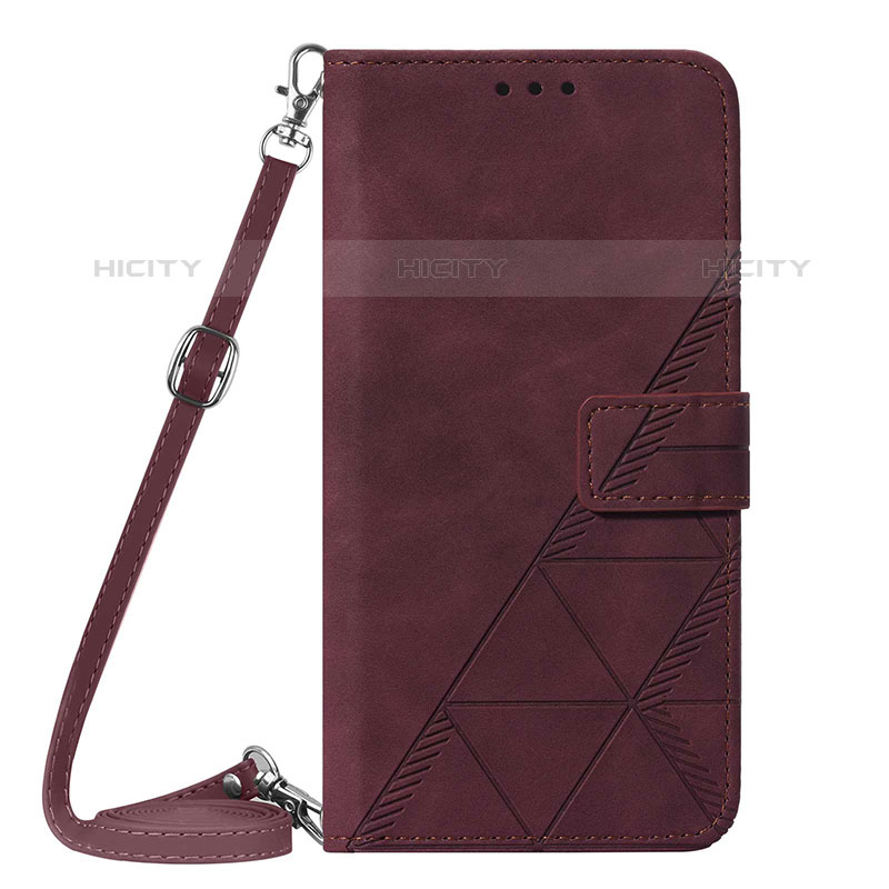 Coque Portefeuille Livre Cuir Etui Clapet Y06B pour Samsung Galaxy M02s Vin Rouge Plus