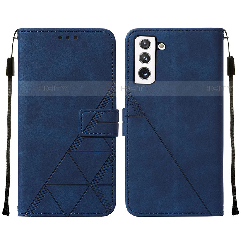 Coque Portefeuille Livre Cuir Etui Clapet Y07B pour Samsung Galaxy S22 Plus 5G Bleu Plus