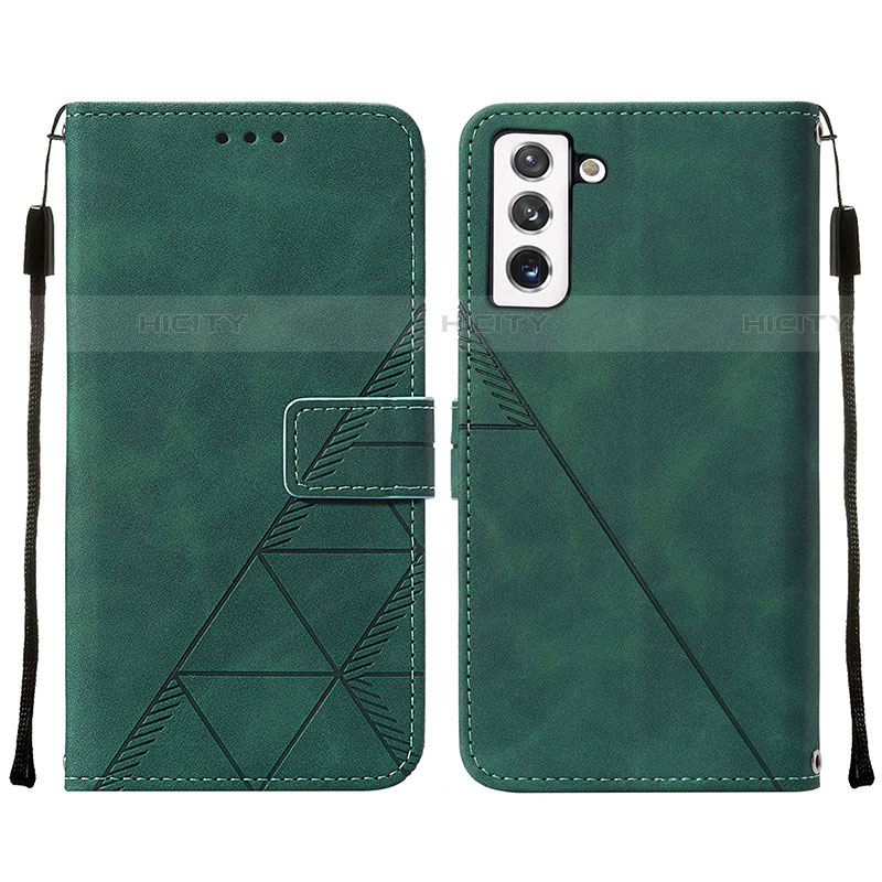 Coque Portefeuille Livre Cuir Etui Clapet Y07B pour Samsung Galaxy S22 Plus 5G Vert Plus