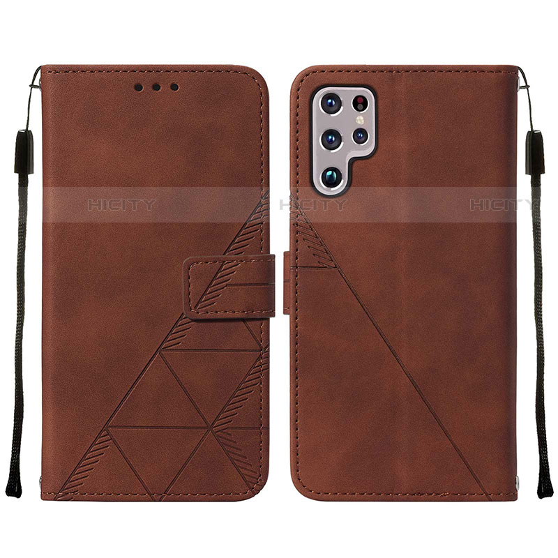 Coque Portefeuille Livre Cuir Etui Clapet Y07B pour Samsung Galaxy S23 Ultra 5G Marron Plus