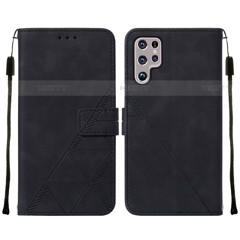 Coque Portefeuille Livre Cuir Etui Clapet Y07B pour Samsung Galaxy S23 Ultra 5G Noir Plus