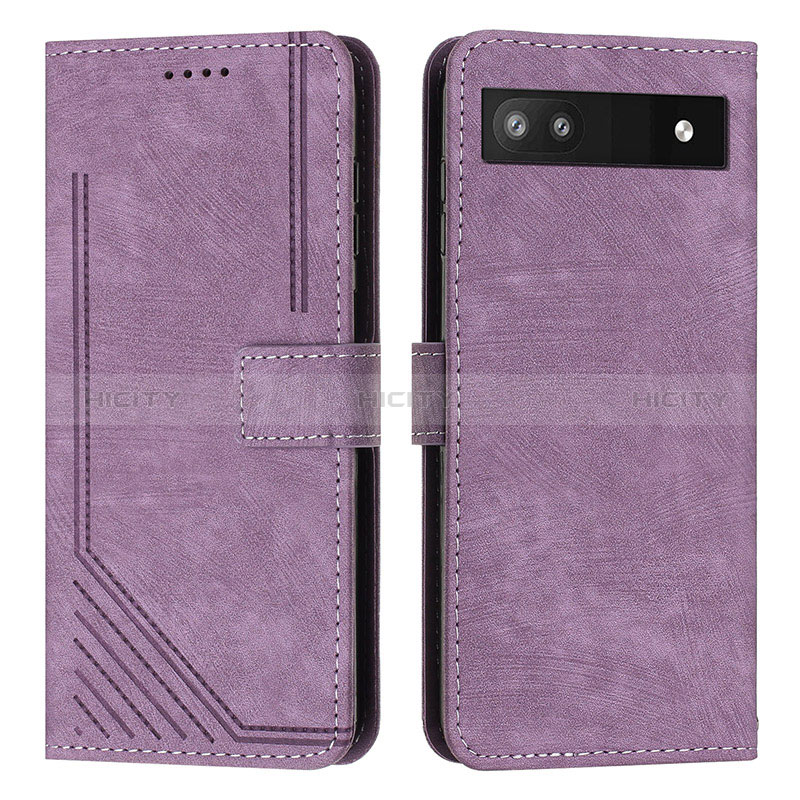 Coque Portefeuille Livre Cuir Etui Clapet Y07X pour Google Pixel 7a 5G Violet Plus