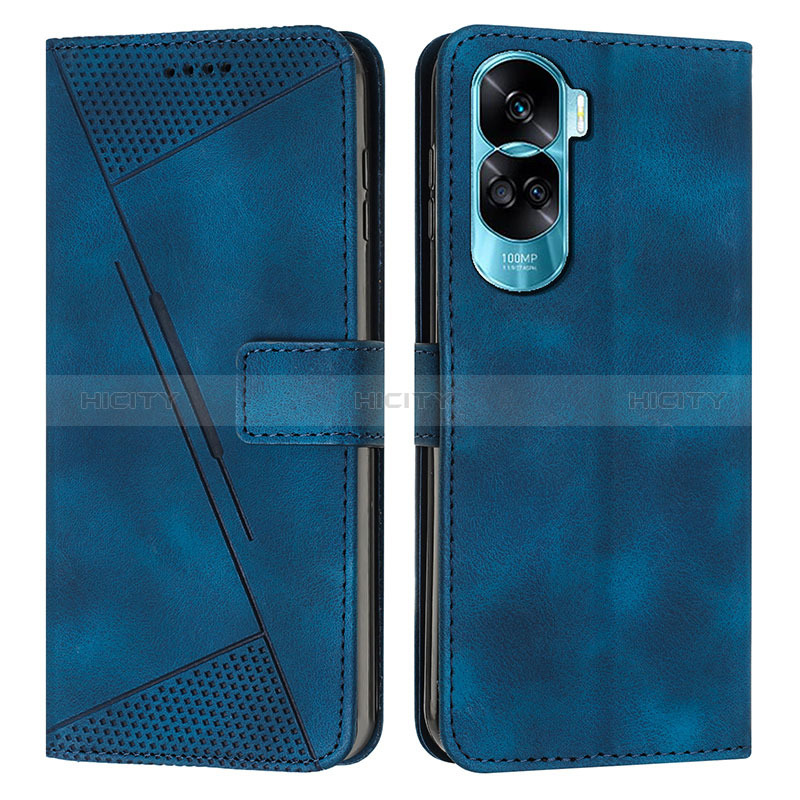 Coque Portefeuille Livre Cuir Etui Clapet Y07X pour Huawei Honor 90 Lite 5G Bleu Plus