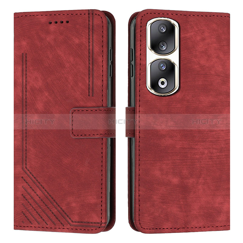 Coque Portefeuille Livre Cuir Etui Clapet Y07X pour Huawei Honor 90 Pro 5G Rouge Plus