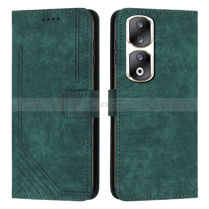 Coque Portefeuille Livre Cuir Etui Clapet Y07X pour Huawei Honor 90 Pro 5G Vert Plus