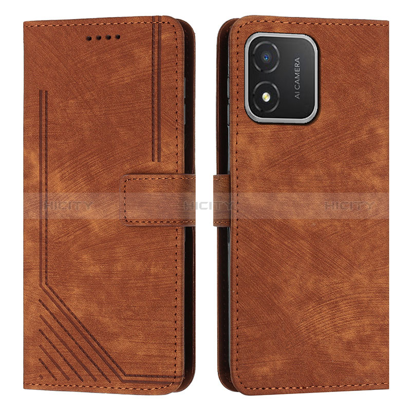 Coque Portefeuille Livre Cuir Etui Clapet Y07X pour Huawei Honor X5 Marron Plus