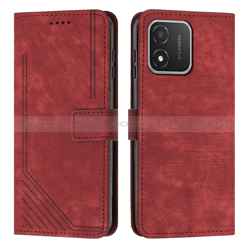 Coque Portefeuille Livre Cuir Etui Clapet Y07X pour Huawei Honor X5 Rouge Plus