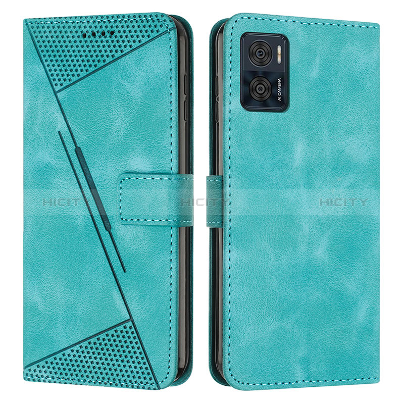 Coque Portefeuille Livre Cuir Etui Clapet Y07X pour Motorola Moto E22 Vert Plus