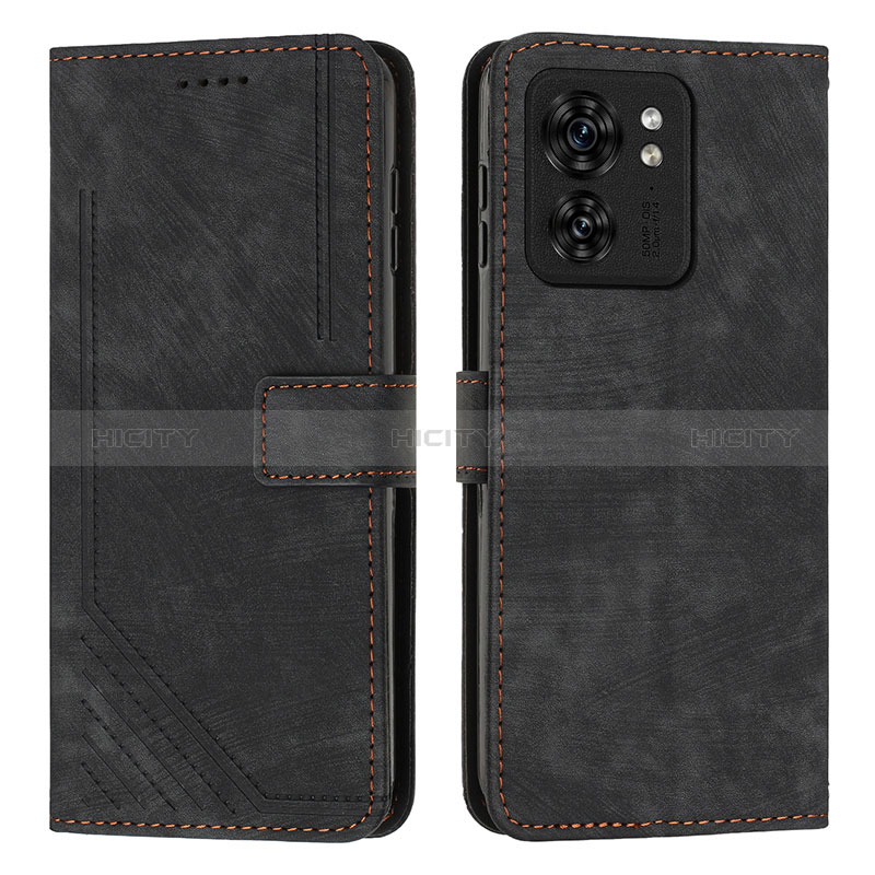 Coque Portefeuille Livre Cuir Etui Clapet Y07X pour Motorola Moto Edge (2023) 5G Noir Plus