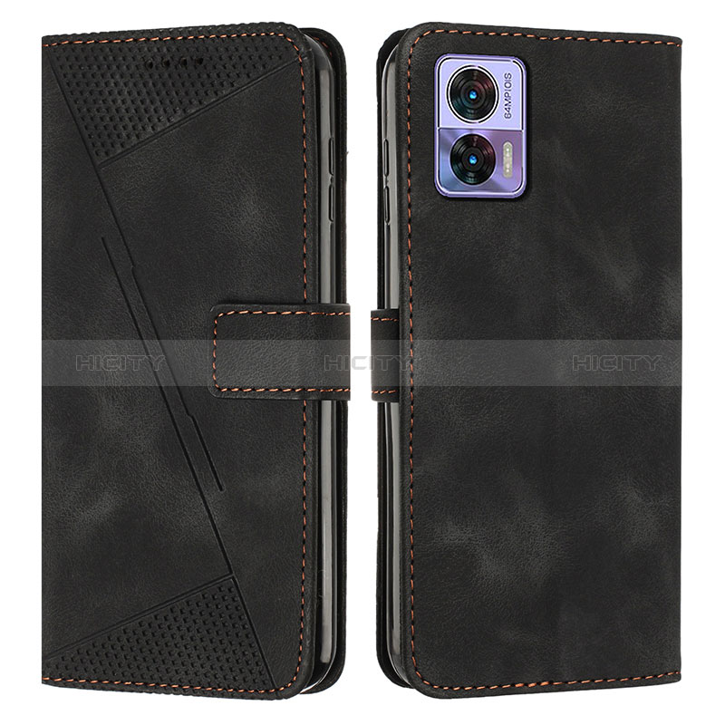 Coque Portefeuille Livre Cuir Etui Clapet Y07X pour Motorola Moto Edge 30 Lite 5G Noir Plus