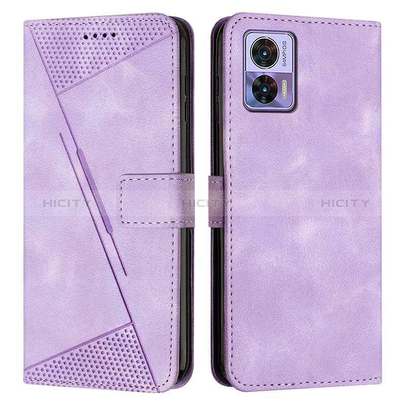 Coque Portefeuille Livre Cuir Etui Clapet Y07X pour Motorola Moto Edge 30 Neo 5G Violet Plus