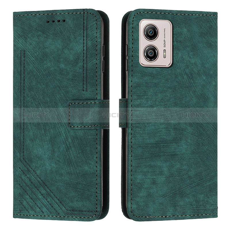 Coque Portefeuille Livre Cuir Etui Clapet Y07X pour Motorola Moto G53 5G Vert Plus