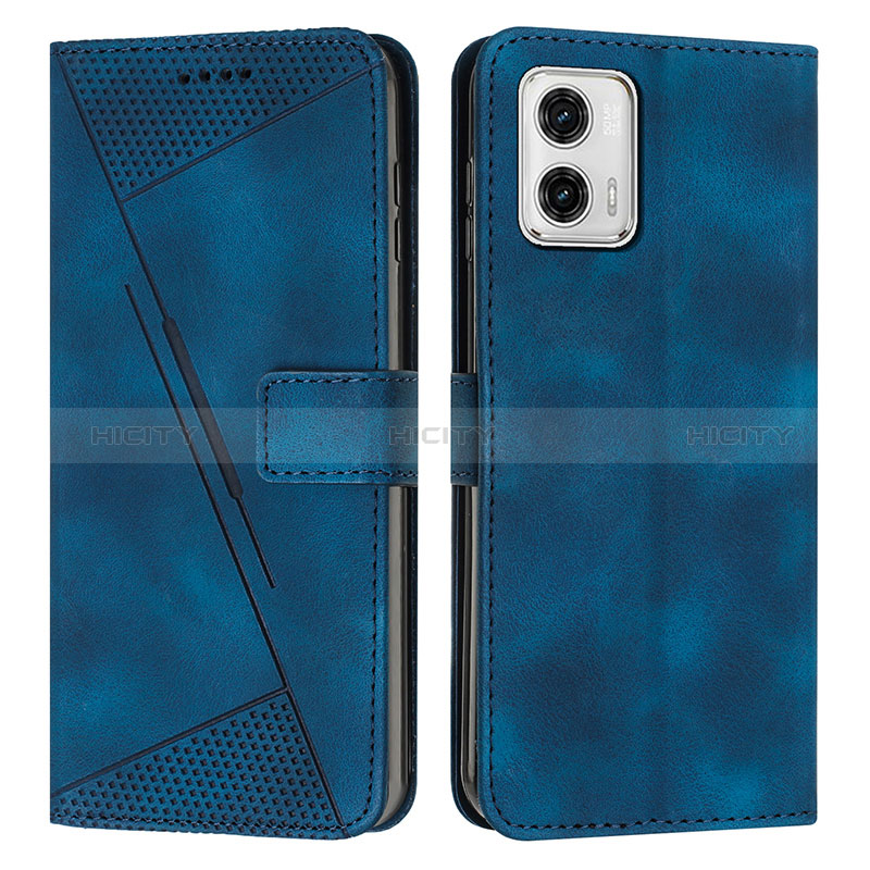 Coque Portefeuille Livre Cuir Etui Clapet Y07X pour Motorola Moto G53j 5G Bleu Plus