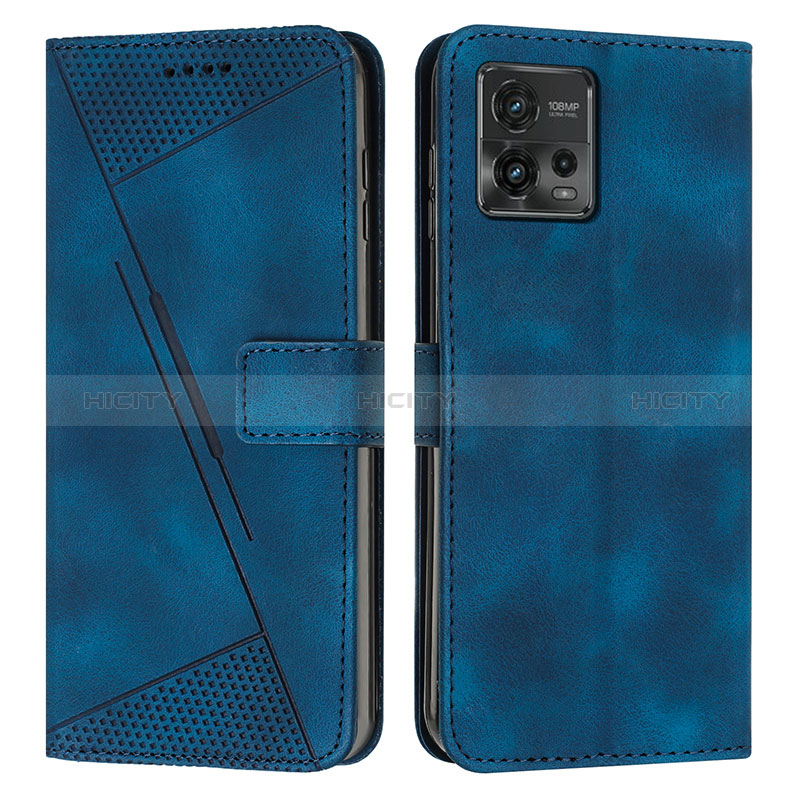 Coque Portefeuille Livre Cuir Etui Clapet Y07X pour Motorola Moto G72 Bleu Plus