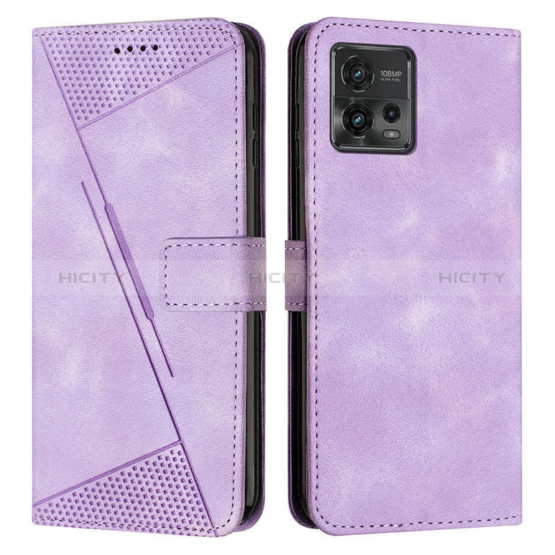 Coque Portefeuille Livre Cuir Etui Clapet Y07X pour Motorola Moto G72 Violet Plus