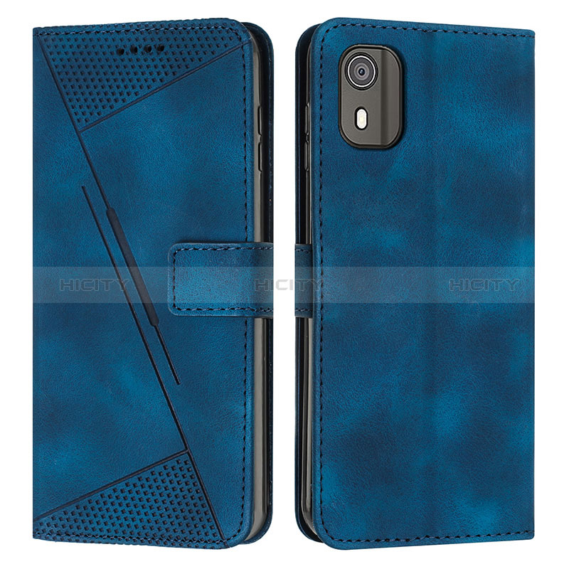 Coque Portefeuille Livre Cuir Etui Clapet Y07X pour Nokia C02 Bleu Plus