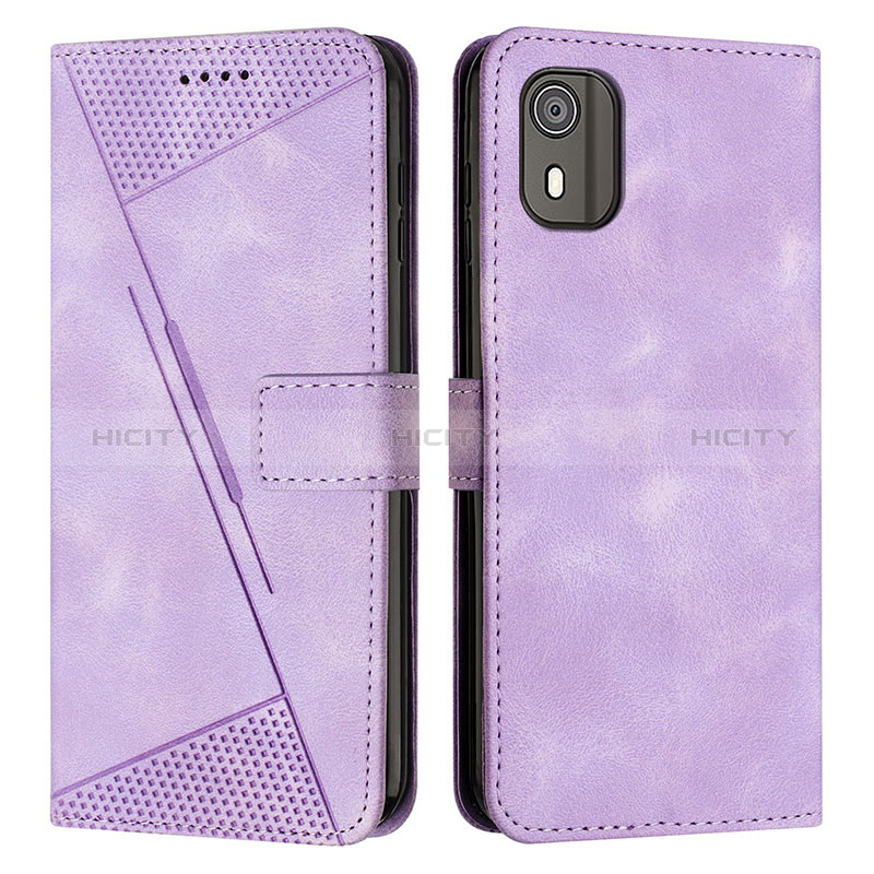 Coque Portefeuille Livre Cuir Etui Clapet Y07X pour Nokia C02 Violet Plus