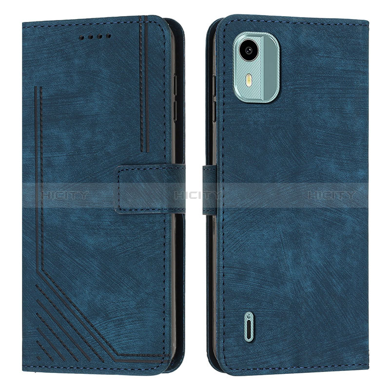 Coque Portefeuille Livre Cuir Etui Clapet Y07X pour Nokia C12 Plus Bleu Plus